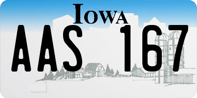 IA license plate AAS167