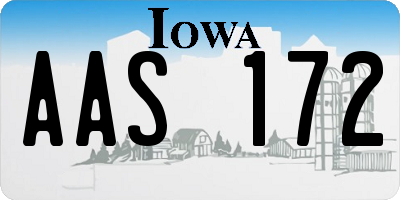 IA license plate AAS172