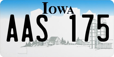 IA license plate AAS175
