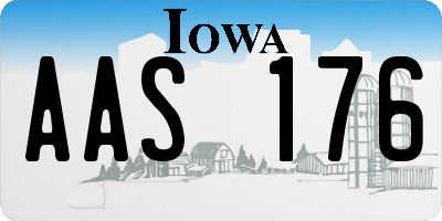 IA license plate AAS176