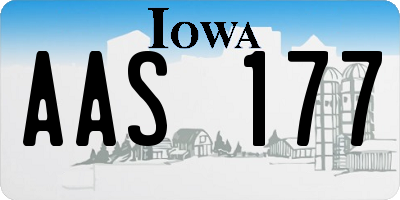 IA license plate AAS177