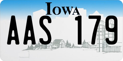 IA license plate AAS179