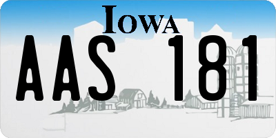 IA license plate AAS181