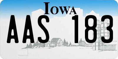 IA license plate AAS183