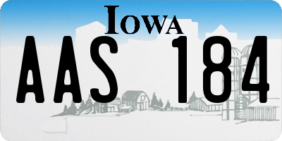IA license plate AAS184