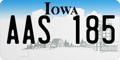 IA license plate AAS185