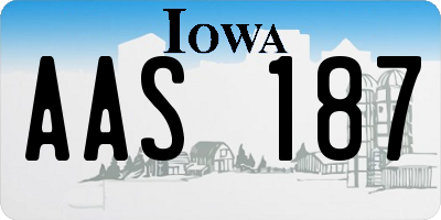 IA license plate AAS187