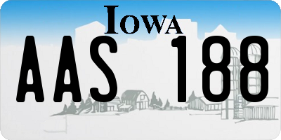 IA license plate AAS188