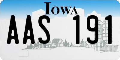 IA license plate AAS191