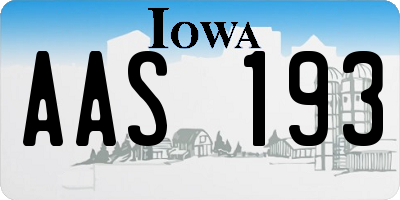 IA license plate AAS193