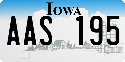 IA license plate AAS195