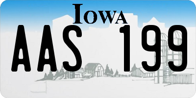 IA license plate AAS199