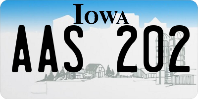 IA license plate AAS202