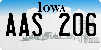 IA license plate AAS206