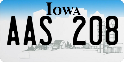 IA license plate AAS208