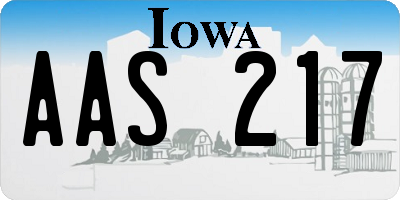 IA license plate AAS217