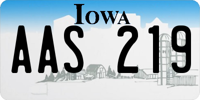 IA license plate AAS219