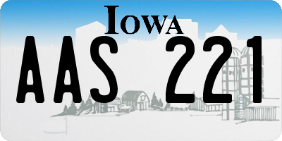 IA license plate AAS221