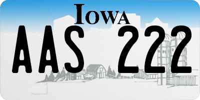 IA license plate AAS222