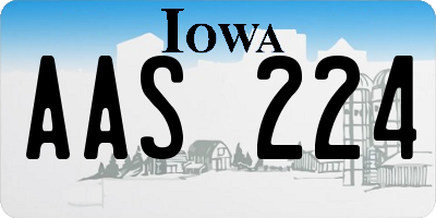 IA license plate AAS224