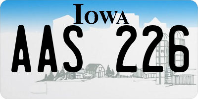IA license plate AAS226