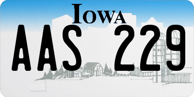 IA license plate AAS229