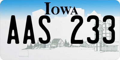 IA license plate AAS233