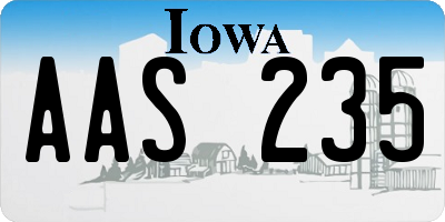 IA license plate AAS235