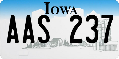 IA license plate AAS237