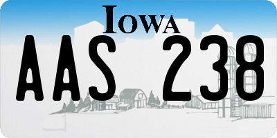 IA license plate AAS238