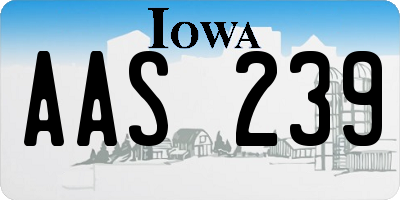 IA license plate AAS239