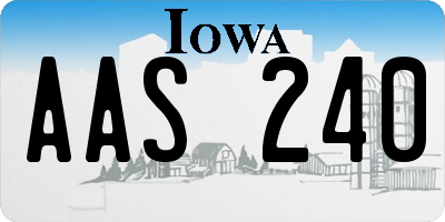 IA license plate AAS240