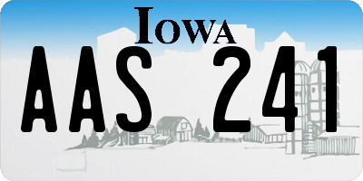 IA license plate AAS241