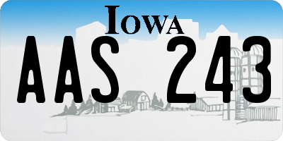 IA license plate AAS243