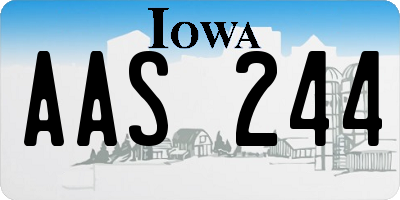 IA license plate AAS244