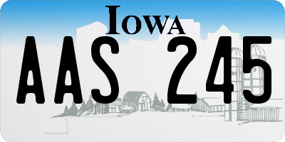 IA license plate AAS245