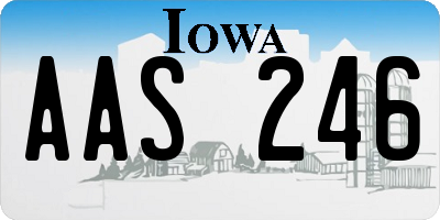 IA license plate AAS246