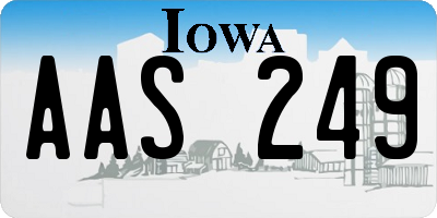 IA license plate AAS249