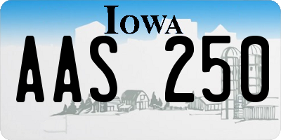 IA license plate AAS250
