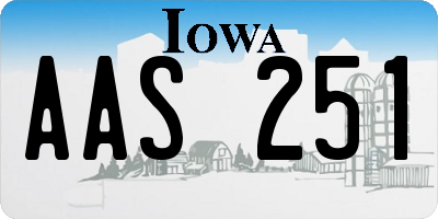 IA license plate AAS251