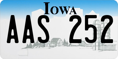 IA license plate AAS252