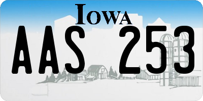 IA license plate AAS253
