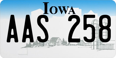 IA license plate AAS258