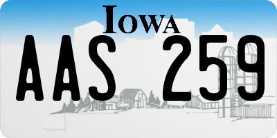 IA license plate AAS259