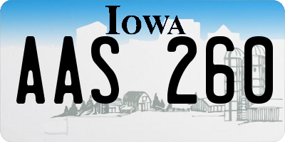 IA license plate AAS260