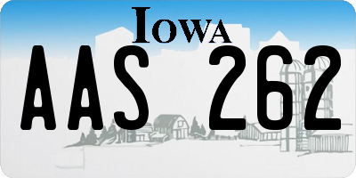 IA license plate AAS262