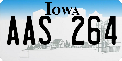 IA license plate AAS264