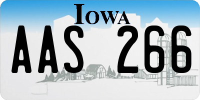 IA license plate AAS266