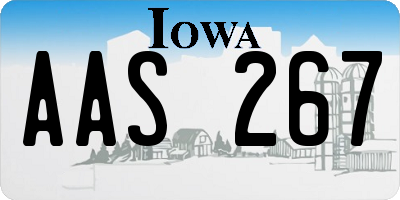 IA license plate AAS267