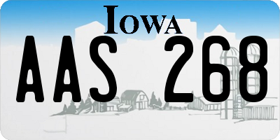 IA license plate AAS268